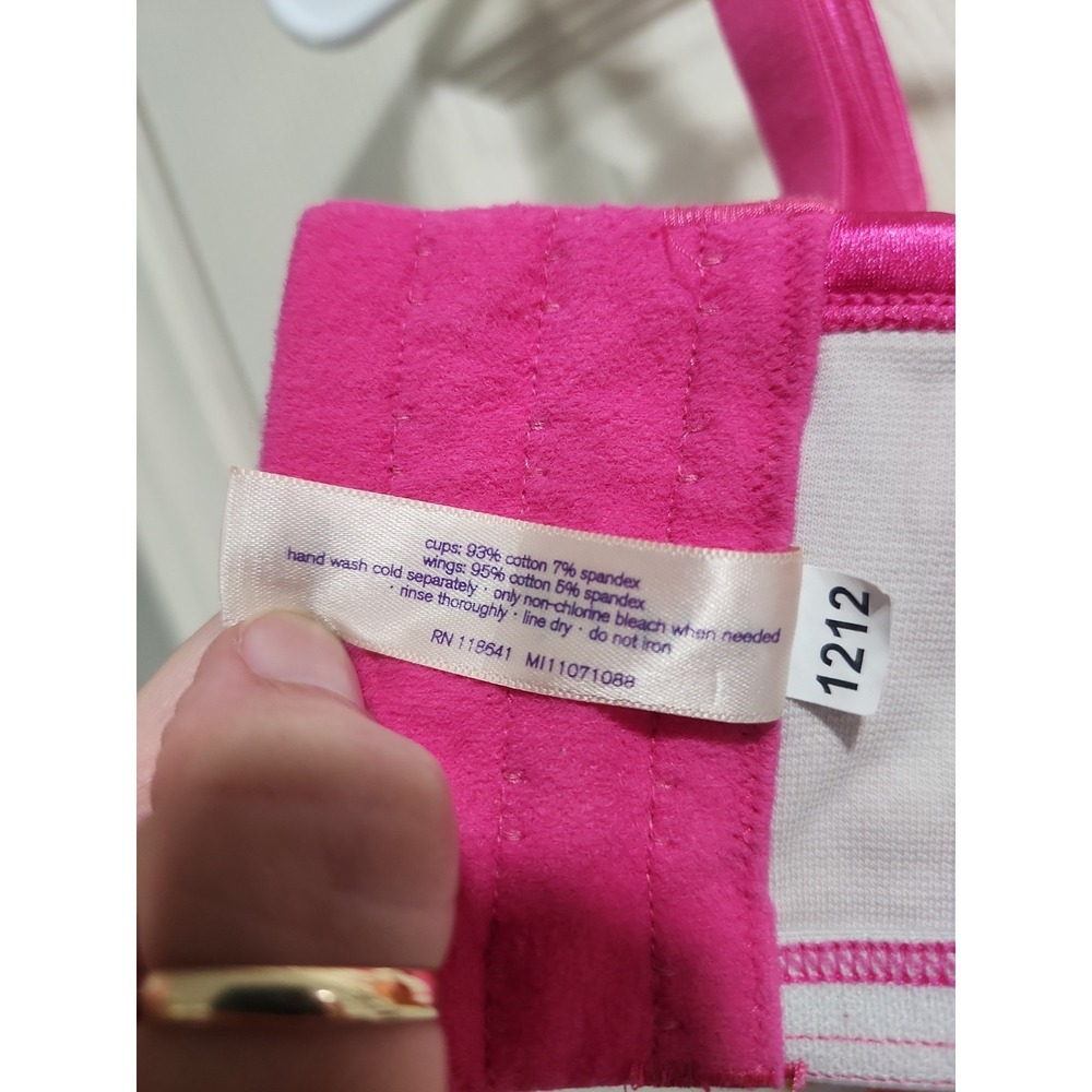 Cacique Bra Underwire Orange Hot Pink Polka Dots Cotton 40DDD Convertible Straps - Picture 15 of 15